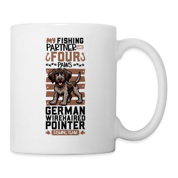 Pêche et Allemand à poil dur - Mug blanc - blanc - Droite