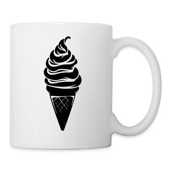 Eiswaffel Silhouette - Tasse - Weiß - Rechts