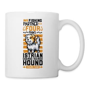 Pêche et chien d’Istrie à poil dur - Mug blanc - blanc - Droite