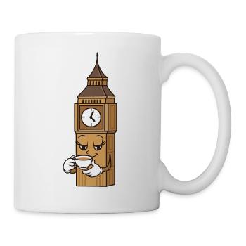Kaffeeuhr BigBen Cartoon - Tasse - Weiß - Rechts