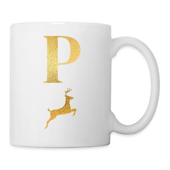 Letter p golden deer - gift idea - Mug - white - Right
