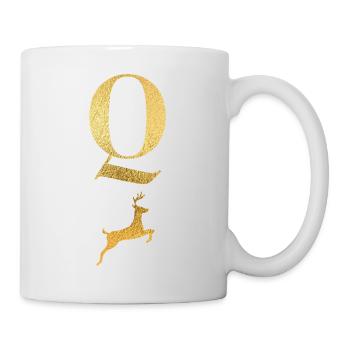 Letter Q Golden Deer - Gift Idea - Mug - white - Right