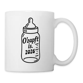 Baby Flasche Stillen Trinken O'zapft is 2026 - Tasse - Weiß - Rechts
