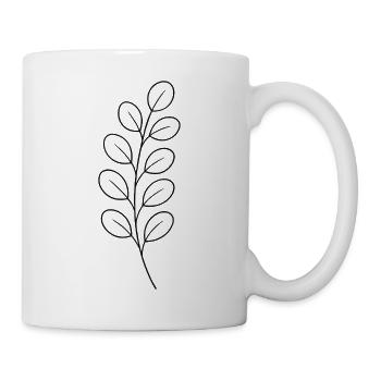Line Branch Leaf Design - Mug - white - Right