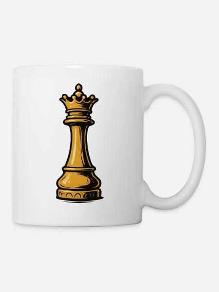Schachfigur Dame - Tasse - Weiß