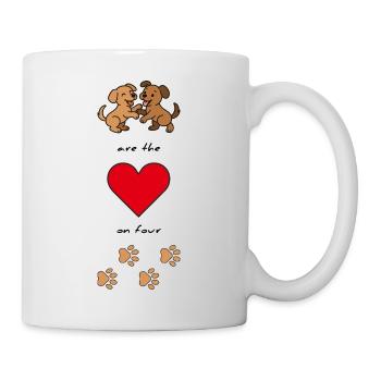 Hundeliebe-Dogs are the heart on four paws - Tasse - Weiß - Rechts