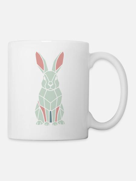 Geometrischer Hase Low Poly Modern - Tasse - Weiß
