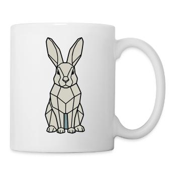 Geometrischer Hase Low Poly Modern - Tasse - Weiß - Rechts