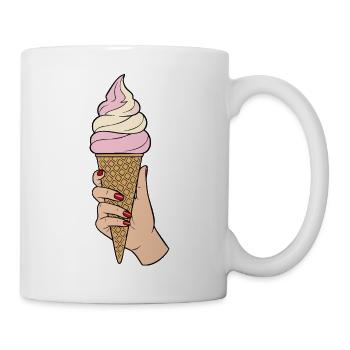 Main tenant Glace à l'Italienne - Mug - white - Right