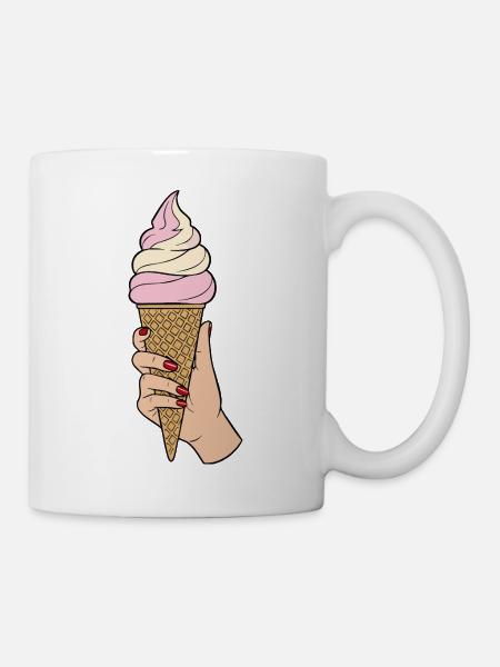 Italienisches Eis halten - Tasse - Weiß