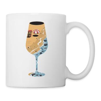  Sommer Strand Und Meer Im Weinglas Für - Tasse - Weiß - Rechts
