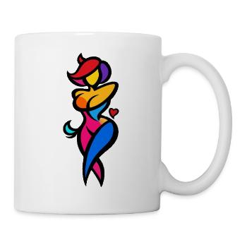 Bunte Tänzer-Silhouette - Tasse - Weiß - Rechts