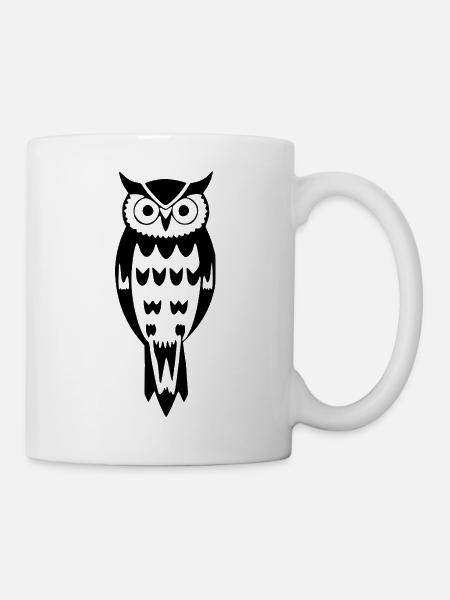 Eule Vogel Geschenk Naturliebhaber Wanderer - Tasse - Weiß