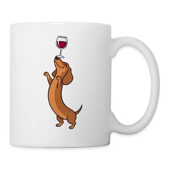 Dackel Weinliebhaber Wiener Hundemama Weenie - Tasse - Weiß - Rechts