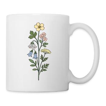 Vintage Botanical Flower Illustration - Mug - white - Right
