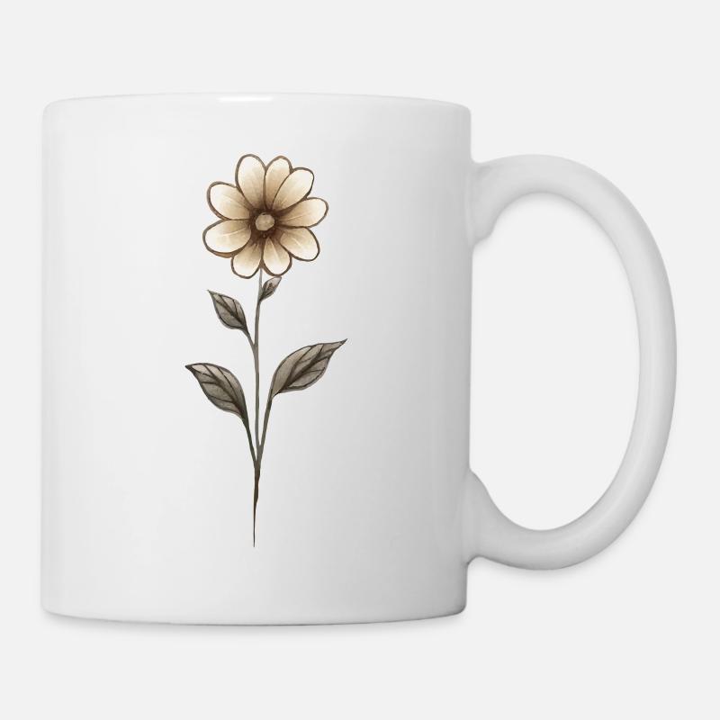 Croquis fleur - Mug blanc - blanc
