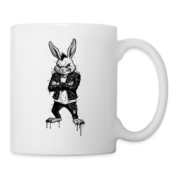 Heavy Metal Osterhase Rocker Ostern Hardcore Hase - Tasse - Weiß - Rechts