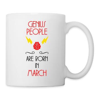 Dschinnen, geboren im März – Geburtsgeschenk - Tasse - Weiß - Rechts