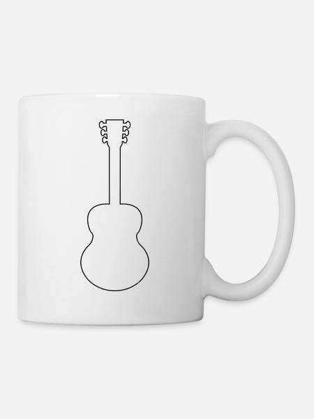 Akustikgitarre - Tasse - Weiß