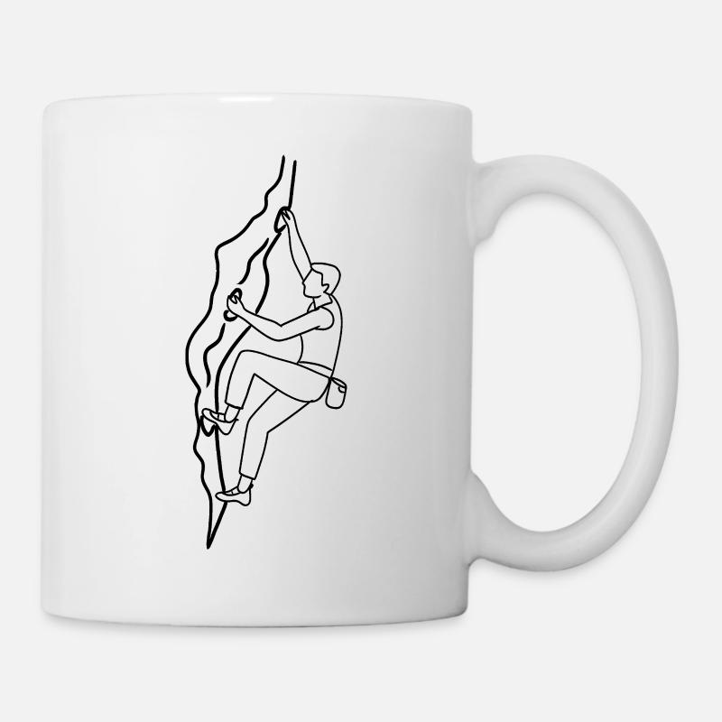 Homme sur un mur d’escalade - Mug blanc - blanc