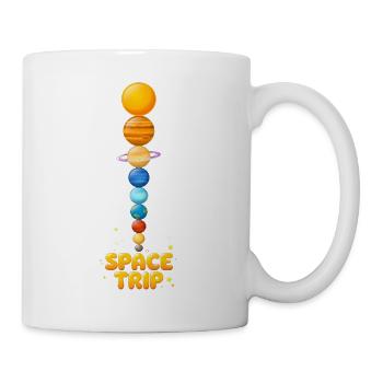 SPACE TRIP - Bunter Planeten Turm - Tasse - Weiß - Rechts
