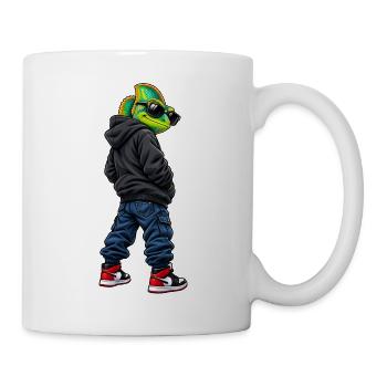 Gangster Chamäleon im Streetwear Look - Tasse - Weiß - Rechts