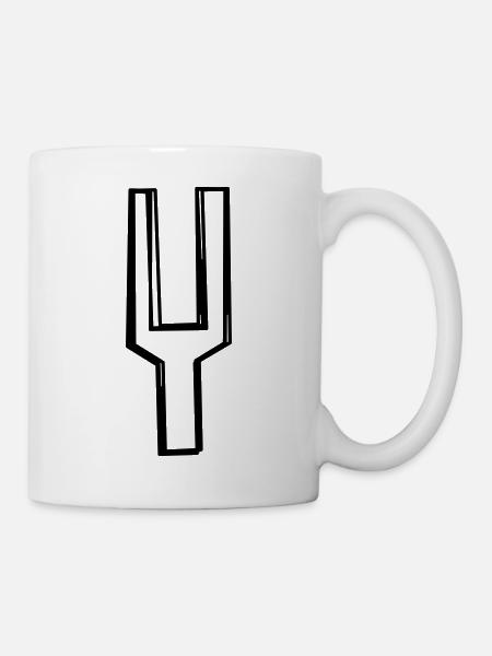 Stimmgabel handgezeichnet - Tasse - Weiß