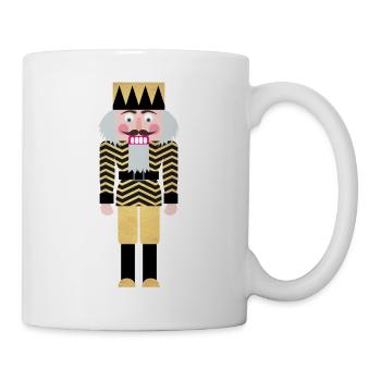 Nussknacker Weihnachten Gold zickzack Muster Deko - Tasse - Weiß - Rechts