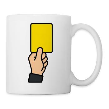 Gelbe Karte Schiedsrichter Fussball Spruch Shirt - Tasse - Weiß - Rechts