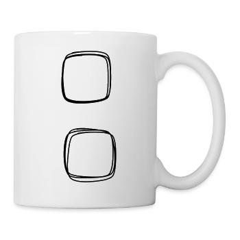 Doppelpunkt handgezeichnet - Tasse - Weiß - Rechts