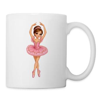 Rosa Balletttänzerin Design - Tasse - Weiß - Rechts