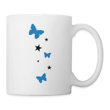 Les étoiles et les papillons - Mug blanc - blanc - Droite