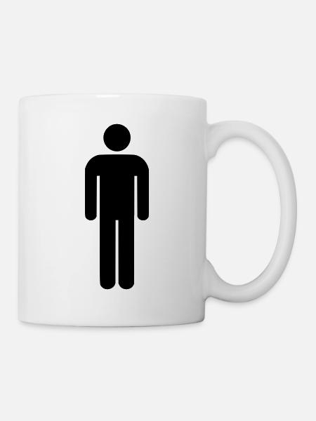 Mann - Toilette - Tasse - Weiß