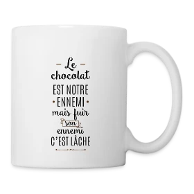 Modèle Je peux pas, j'ai chocolat personnalisé sur Mug blanc