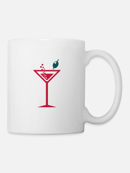Cocktail mit Olive - Tasse - Weiß