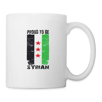 Proud To Be Syrian Geschenk Heimat Syrien Liebe - Tasse - Weiß - Rechts