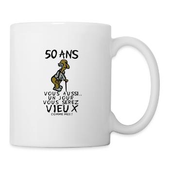 50 ans vieux monsieur anniversaire humou - Mug blanc - blanc - Droite