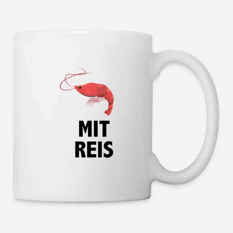 shrimps mit reis - Tasse - Weiß