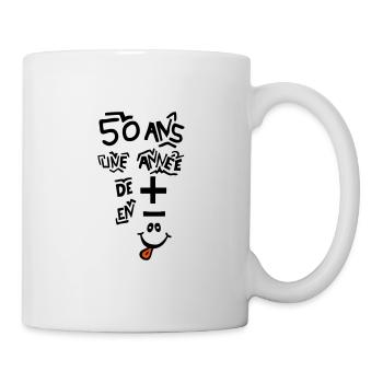 50 years old less birthday 90 - Mug - white - Right