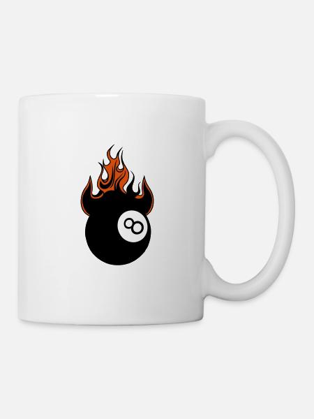 Feuerball mit Billardflamme - Tasse - Weiß