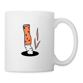 Zigarette Zigaretten Zigarettenstummel - Tasse - Weiß - Rechts