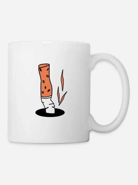Zigarette Zigaretten Zigarettenstummel - Tasse - Weiß