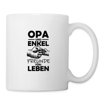 Opa und Enkel Freunde fürs Leben - Tasse - Weiß - Rechts