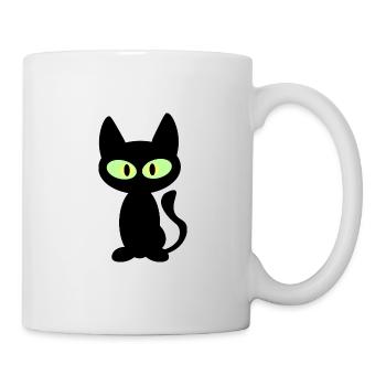 black cat / tomcat. NEW as a face mask - Mug - white - Right