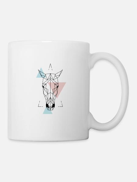 Geometrisches Pferd - Tasse - Weiß