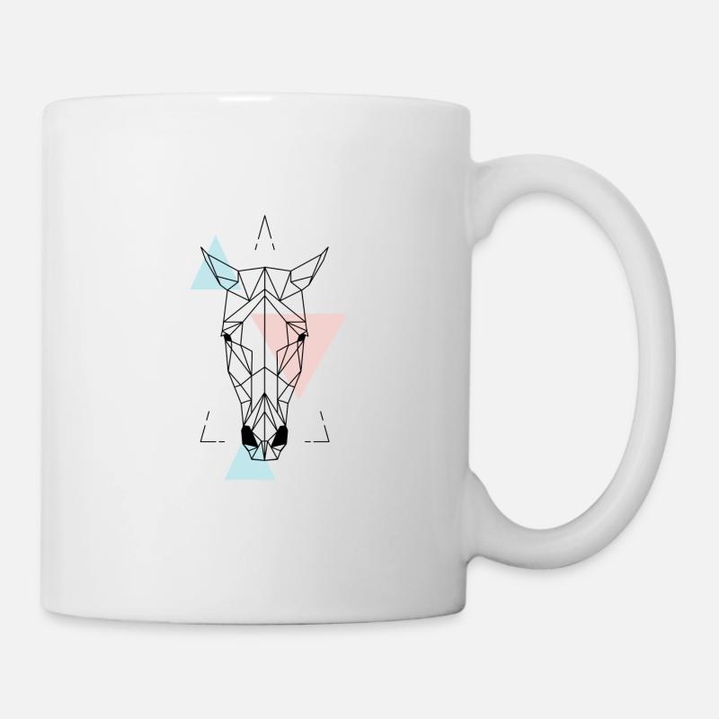 Geometrisches Pferd - Tasse - Weiß