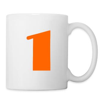 1 AN. 1er ANNIVERSAIRE. ANNIVERSAIRE 1 AN. 1. UN - Mug blanc - blanc - Droite