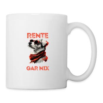 Ich bin in Rente ich muss garnix lustiges Pension - Tasse - Weiß - Rechts