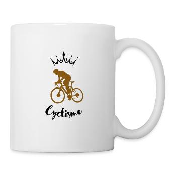 Radfahrer-Silhouette - Tasse - Weiß - Rechts