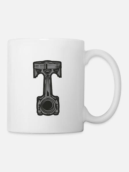 Kolben mit Pleuel - Tasse - Weiß